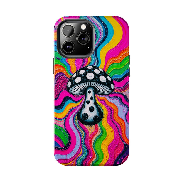 Psychedelic Rainbow Mushroom Art – Trippy Tough Case Printify