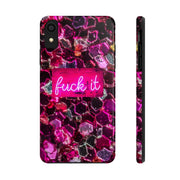 Hot Pink Glitter Neon “Fuck It” Tough Phone Case LavenderCeleste