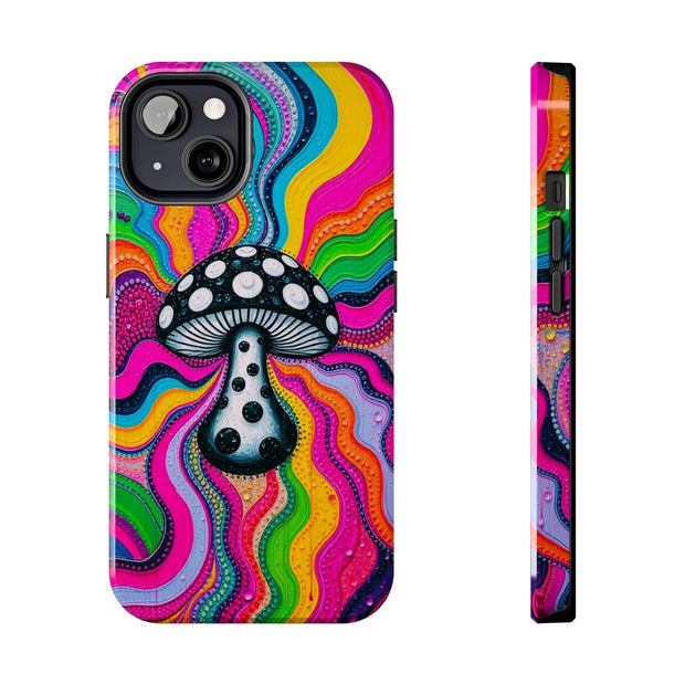 Psychedelic Rainbow Mushroom Art – Trippy Tough Case Printify