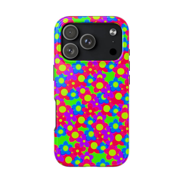 Retro Kawaii Bright Floral Pattern Tough Phone Case