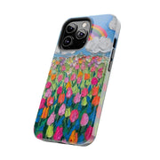 Rainbow Tulip Field Tough Phone Case LavenderCeleste