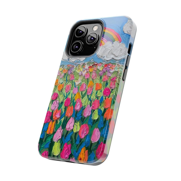Rainbow Tulip Field Tough Phone Case LavenderCeleste