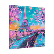 Pink Paris Eiffel Tower Dreamy Matte Canvas Art LavenderCeleste