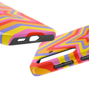 Retro Rainbow Star Groovy Tough Phone Case LavenderCeleste