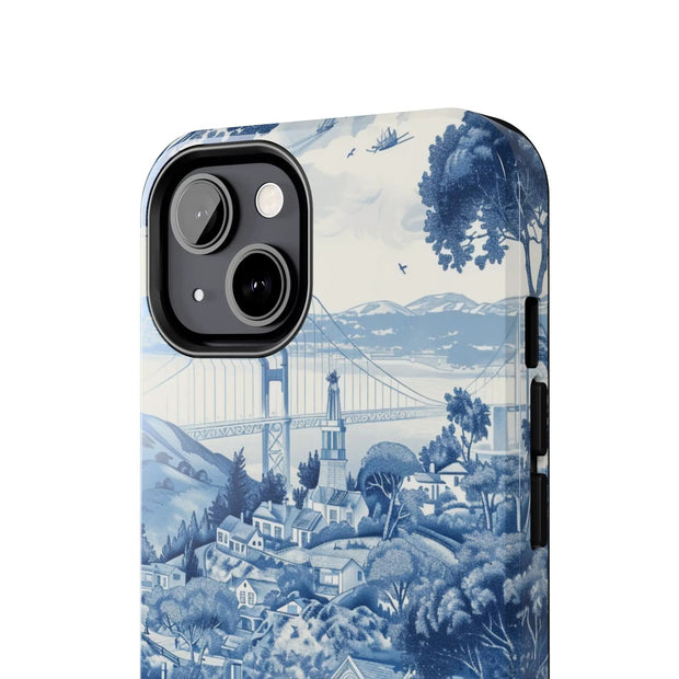San Francisco Toile de Jouy Scenic Tough Phone Case LavenderCeleste