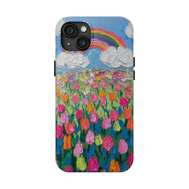 Rainbow Tulip Field Tough Phone Case LavenderCeleste