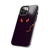 Neon Devil Eyes Tough Phone Case – Minimal Dark Glow Aesthetic Printify