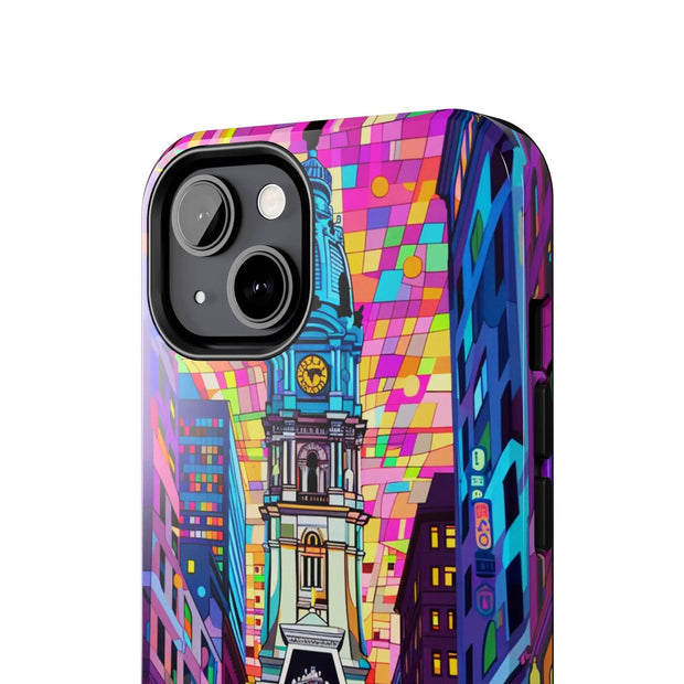 Philadelphia Pop Art Skyline Tough Phone Case LavenderCeleste