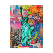 Vibrant New York Collage Matte Canvas – Statue of Liberty Pop Art Printify
