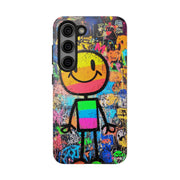 Rainbow Graffiti Smiley Tough Phone Case LavenderCeleste