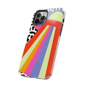 Retro Mod UFO Rainbow Beam Tough Phone Case LavenderCeleste
