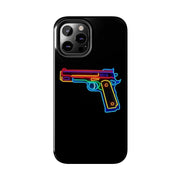 Neon Rainbow Gun Tough Phone Case – Bold Retro Vaporwave Aesthetic Printify