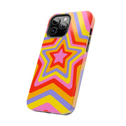 Retro Rainbow Star Groovy Tough Phone Case LavenderCeleste