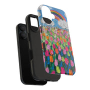Rainbow Tulip Field Tough Phone Case LavenderCeleste