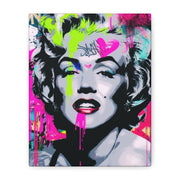 Marilyn Monroe Graffiti Matte Canvas – Neon Pop Art Street Style Wall Decor - LavenderCeleste