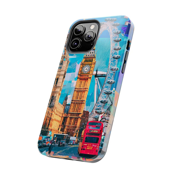 London Big Ben Collage Tough Phone Case – Vibrant City Pop Art Design