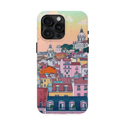 Lisbon Portugal Tough Phone Case – Pastel City Skyline Aesthetic