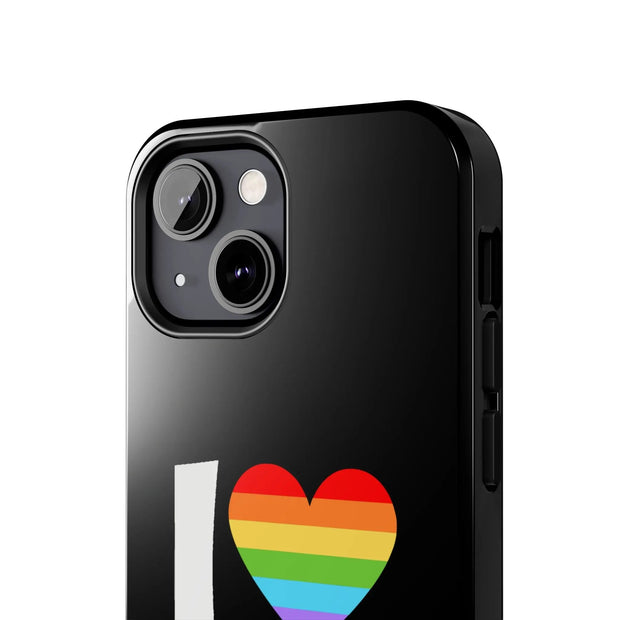 I Love Girls Pride Tough Phone Case – LGBTQ+ Rainbow Heart Design