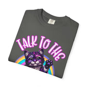 Talk to the Jellybeans Rainbow Cat Comfort Colors Tee LavenderCeleste