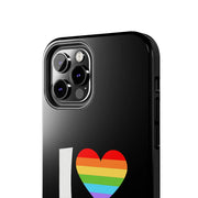 I Love Girls Pride Tough Phone Case – LGBTQ+ Rainbow Heart Design