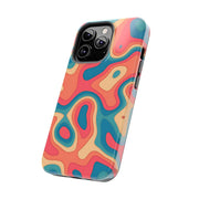 Retro Coral Abstract Mid-Century Tough Phone Case LavenderCeleste