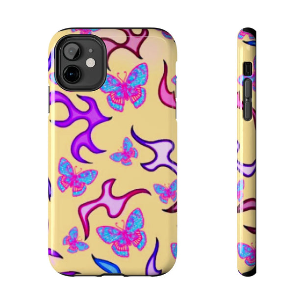 Y2K Butterfly Flames Retro Tough Phone Case LavenderCeleste