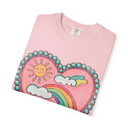 Silently Screaming Pastel Rainbow Comfort Colors Tee LavenderCeleste