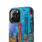 Shanghai Skyline Collage Pop Art Tough Phone Case LavenderCeleste