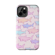 Pastel Shark Pattern Tough Phone Case Printify