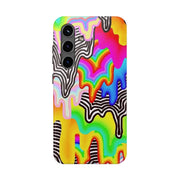 Psychedelic Rainbow Drip Tough Phone Case LavenderCeleste