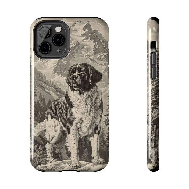 Saint Bernard Toile de Jouy Vintage Tough Phone Case LavenderCeleste