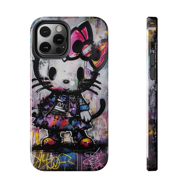 Goth Street Cat Pop Art Graffiti Tough Phone Case LavenderCeleste