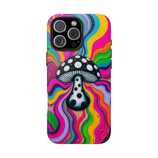 Psychedelic Rainbow Mushroom Art – Trippy Tough Case Printify