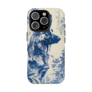 Blue Toile German Shepherd Scenic Tough Phone Case LavenderCeleste