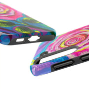Vibrant Pink Rose Abstract Tough Phone Case LavenderCeleste