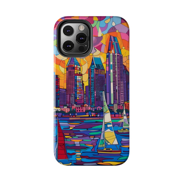 San Diego Skyline Pop Art Tough Phone Case LavenderCeleste