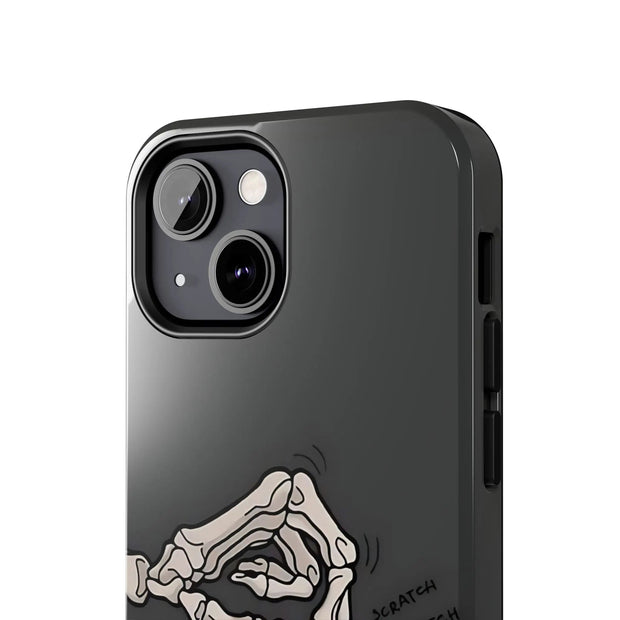 Skeleton Scratch Cat Gothic Humor Tough Phone Case LavenderCeleste