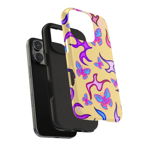 Y2K Butterfly Flames Retro Tough Phone Case LavenderCeleste