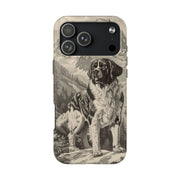 Saint Bernard Toile de Jouy Vintage Tough Phone Case LavenderCeleste