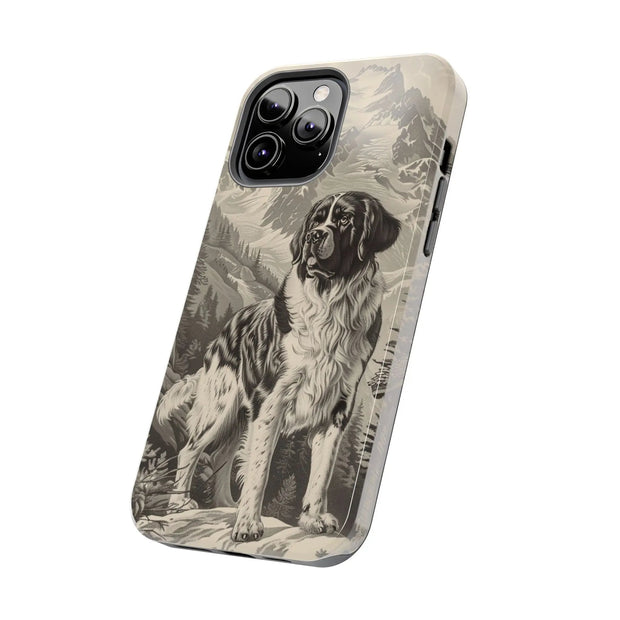 Saint Bernard Toile de Jouy Vintage Tough Phone Case LavenderCeleste