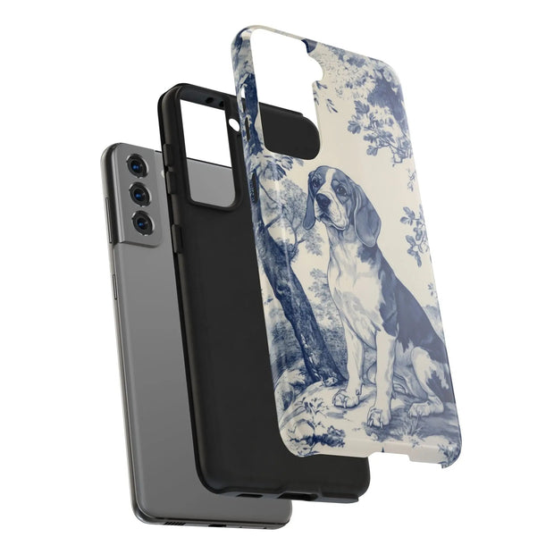Blue Toile Beagle Country Scenic Tough Phone Case LavenderCeleste