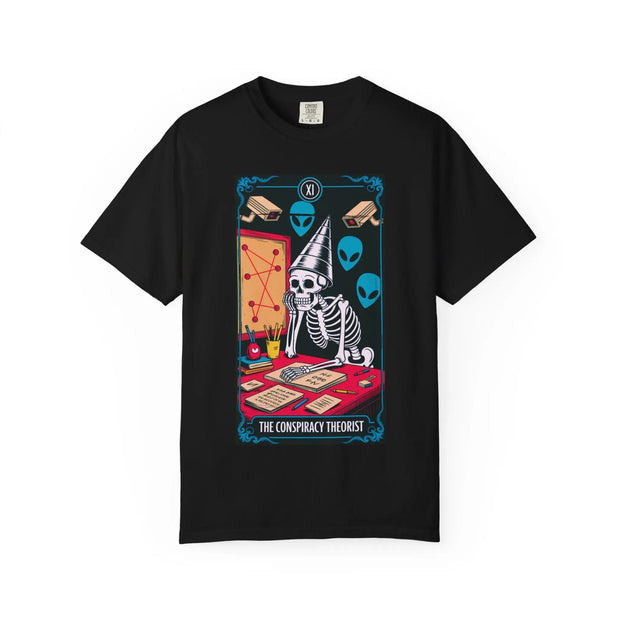 The Conspiracy Theorist Skeleton Tarot Comfort Colors Tee LavenderCeleste
