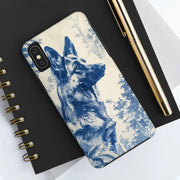 Blue Toile German Shepherd Scenic Tough Phone Case LavenderCeleste