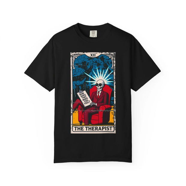 The Therapist Skeleton Tarot Comfort Colors Tee LavenderCeleste