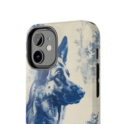 Blue Toile German Shepherd Scenic Tough Phone Case LavenderCeleste