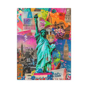 Vibrant New York Collage Matte Canvas – Statue of Liberty Pop Art Printify