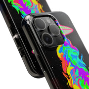 Psychedelic Neon UFO Abduction Tough Phone Case LavenderCeleste