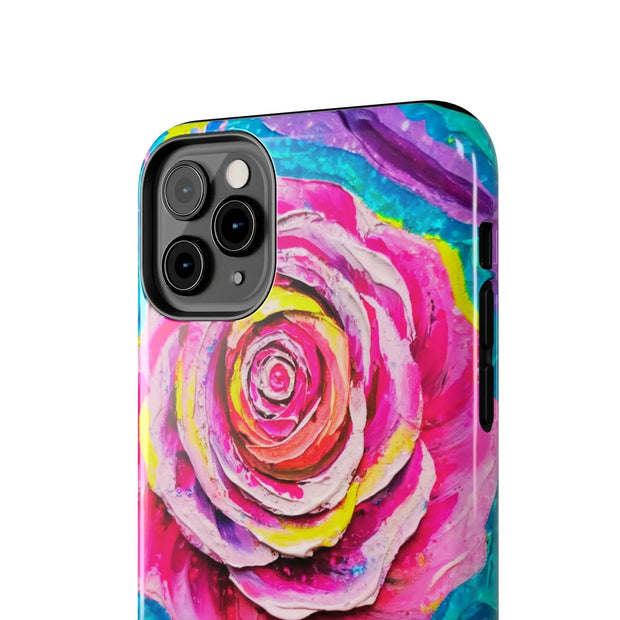 Vibrant Pink Rose Abstract Tough Phone Case LavenderCeleste