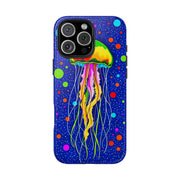 Vibrant Neon Jellyfish Cosmic Sea Tough Phone Case