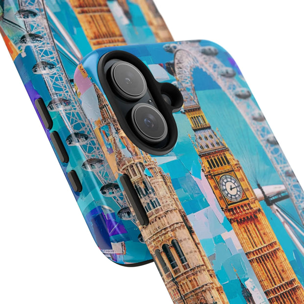 London Big Ben Collage Tough Phone Case – Vibrant City Pop Art Design